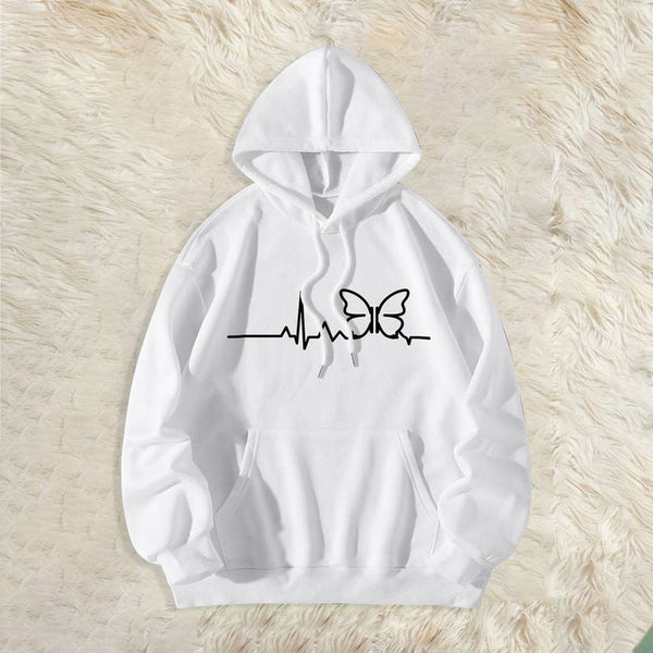 White Butterfly Heartbeat Hoodie packs