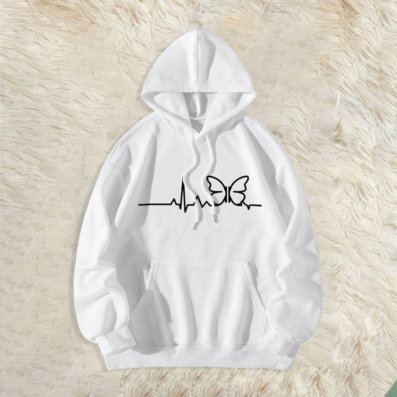 White Butterfly Heartbeat Hoodie packs
